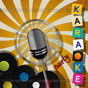 Karaoke party design - vector image