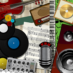 Music colage abstract design - vector image