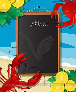 Sea food menu - vector image