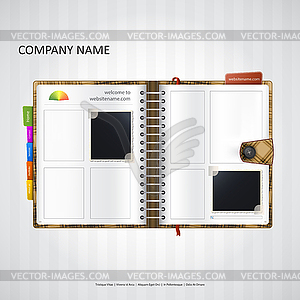 Website design template with organizer - royalty-free vector image