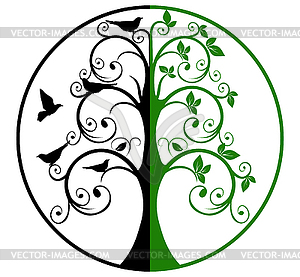 Tree of Life and Death - color vector clipart