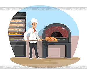 Bakery and baker baking flat design - vector clipart