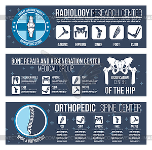 Banners for orthopedics medical center - vector clipart