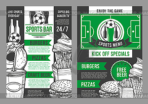 Soccer sports bar football pub menu design - vector clipart / vector image