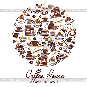 Coffeehouse cafe and coffee poster - vector image