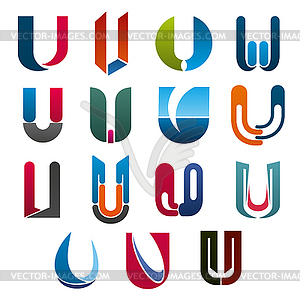 U letter icons template company brand name - vector clipart