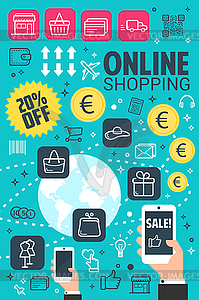 Internet online shopping poster - vector clip art