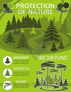 Save Planet poster for ecology nature protection - vector clip art