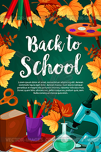 Back to School chalkboard stationery poster - vector EPS clipart