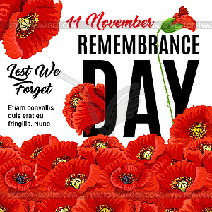 Remembrance day creative poster - vector image