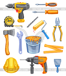 Repair tool and equipment watercolor icon design - vector clipart