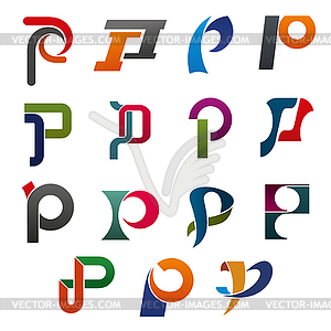 Символ буквы P для оформления фирменного стиля - изображение в векторном виде