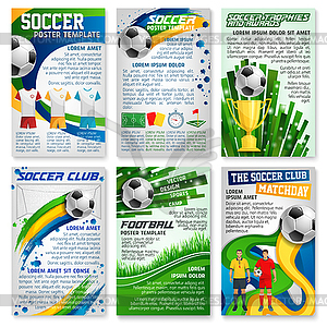 Football or soccer game banner, sport club design - vector clipart