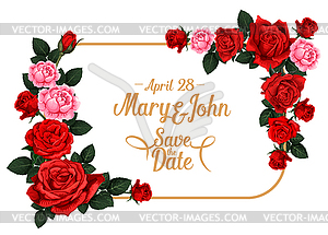 Save Date wedding invitation card template - vector image