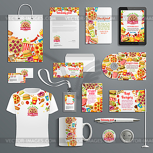 Fast food restaurant corporate identity template - vector clipart