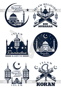 Ramadan Kareem islam religion greeting card design - vector clipart