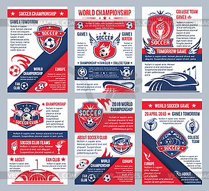 Football soccer championship posters - vector clip art