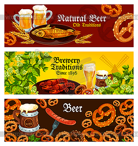 Banners for brewery beer traditions - vector image