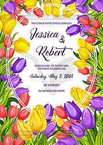 Spring flower banner for wedding invitation design - vector clipart / vector image