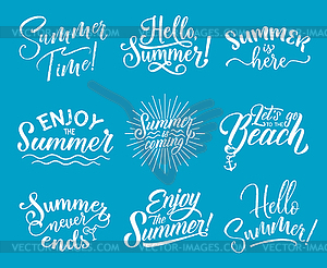Летние надписи для летнего сезона - векторизованное изображение