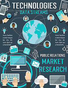 Technologies data streams digital poster - vector clipart
