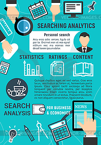 Searching analytics digital technology - vector clipart