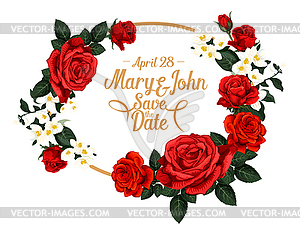 Flowers for save date wedding design - vector image