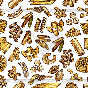 Set with samples of italian pasta - vector image