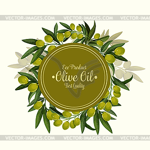 Olives bunch poster for olive oil - vector clip art