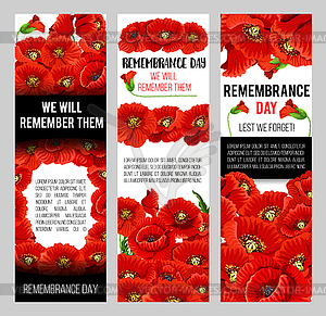 Remembrance Day poppy wreath with memorail ribbon - vector clipart