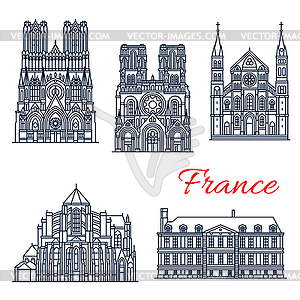 Travel landmark of French Roman Catholic Church - vector image