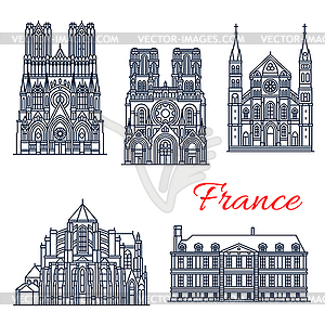 Travel landmark of French Roman Catholic Church - vector image