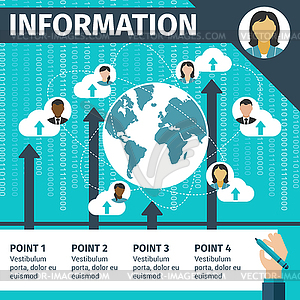 Cloud computing and information technology banner - stock vector clipart