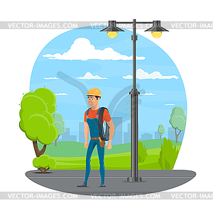 Lineman icon for electrician profession design - vector clipart