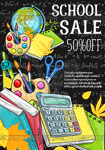 Back to School chalkboard sale sketch - vector clipart