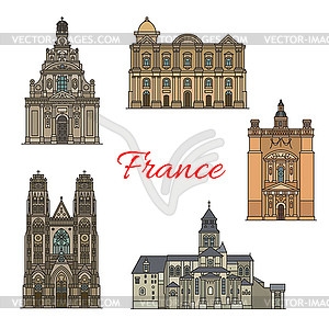 French travel landmark icon for religious tourism - vector image