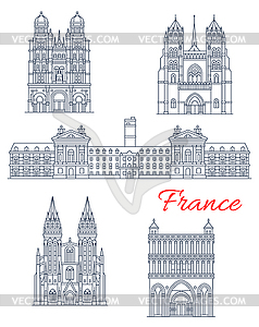 Travel landmark of France architecture icon - vector image