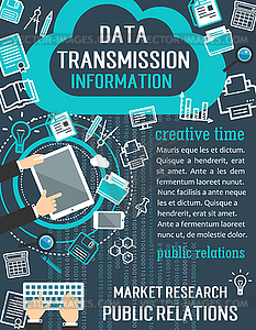 Public relation and market research concept banner - vector image