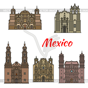 Travel landmark of mexican tousrist sights icon - vector clipart