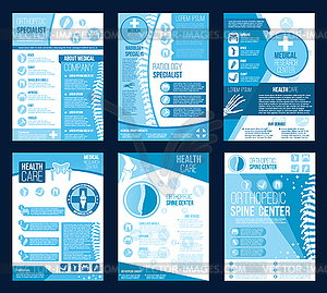Orthopedics health center brochures - vector clipart