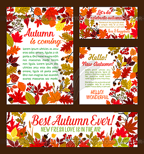 Autumn posters banner of leaf fall - royalty-free vector image