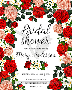 Bridal shower colorful template - vector image