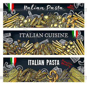 Italian pasta banners - vector clip art