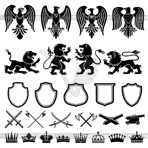 Heraldic elements set - vector image