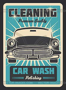 Cleaning car vintage poster - vector EPS clipart