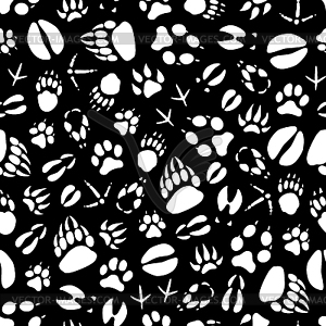 Animals footprints pattern - vector image