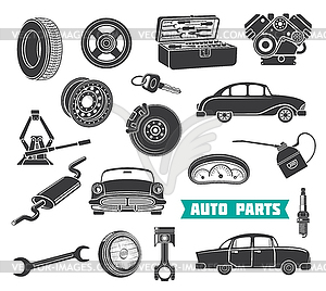 Equipment for auto repair - vector clip art