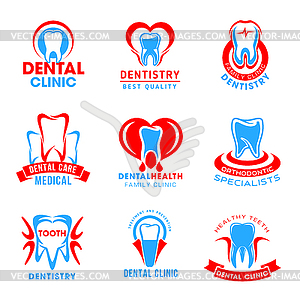 Set of dental clinic icons - vector clipart