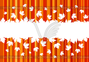 Banner with colorful autumn leaves, copy space - vector clipart