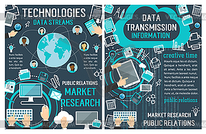 Banners about data technology - vector image